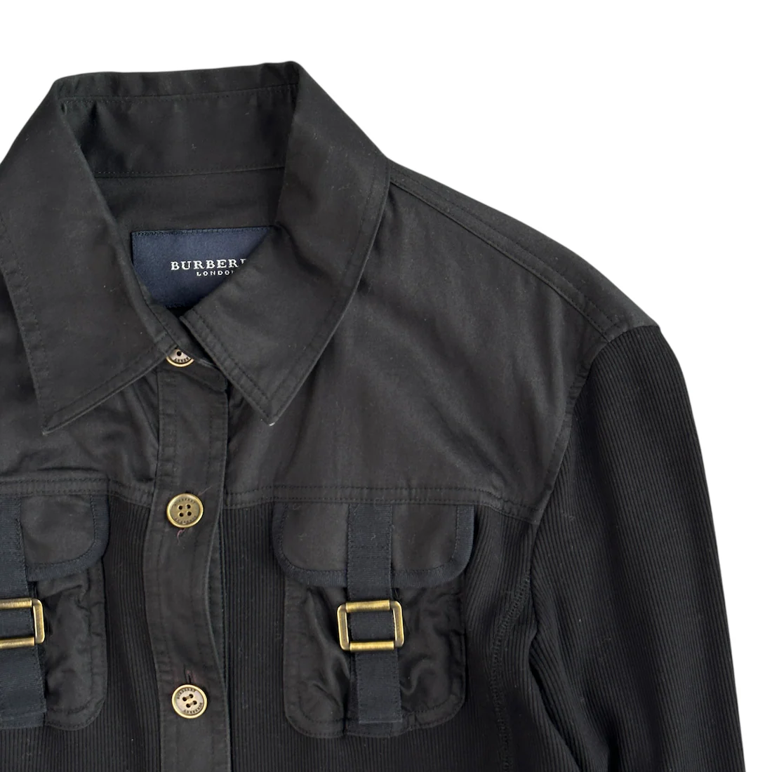 (2) BURBERRY LONDON LONG SLEEVE SHIRT - BLACK - Image 3