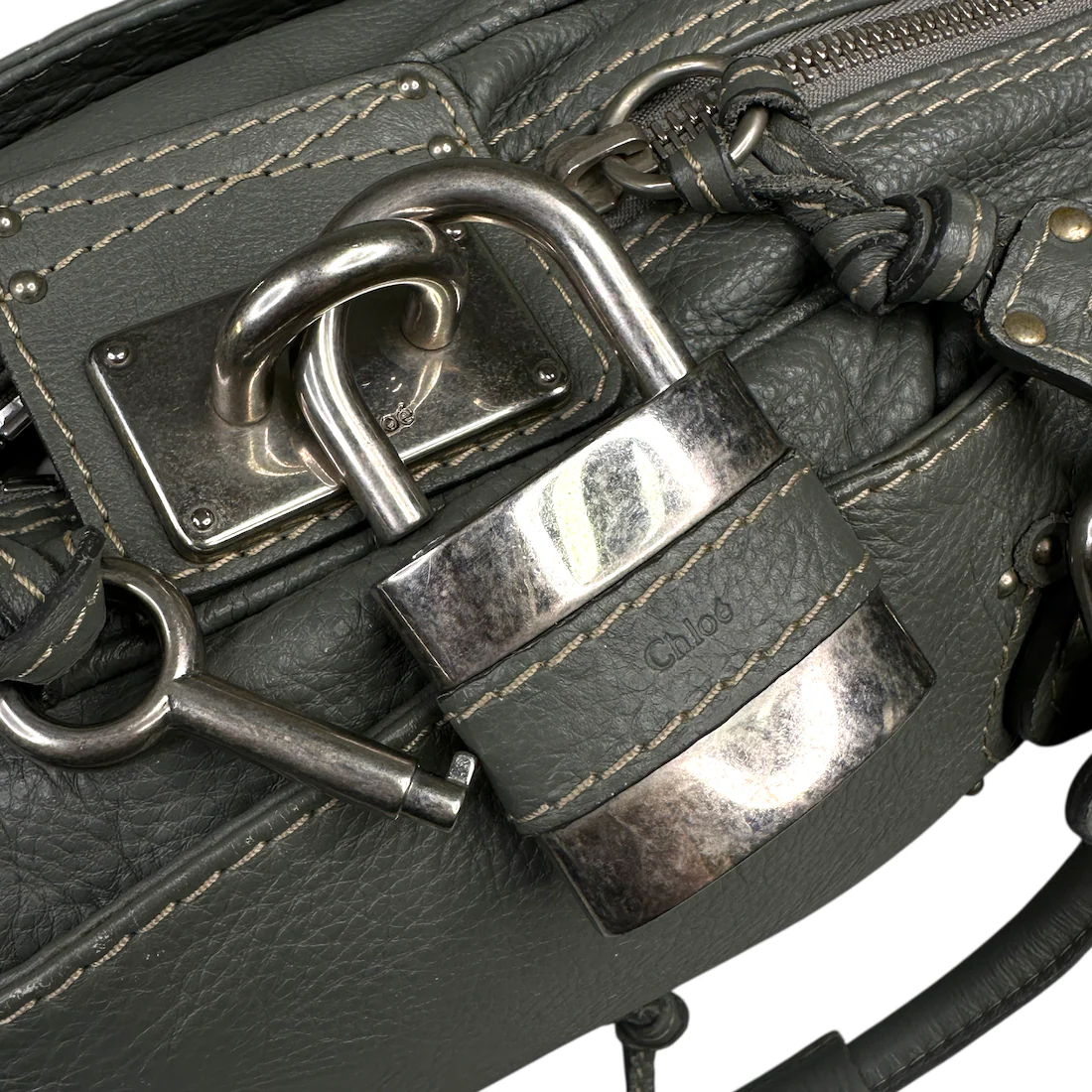 CHLOE PADDINGTON BAG - STONE GREY / SILVER - Image 7