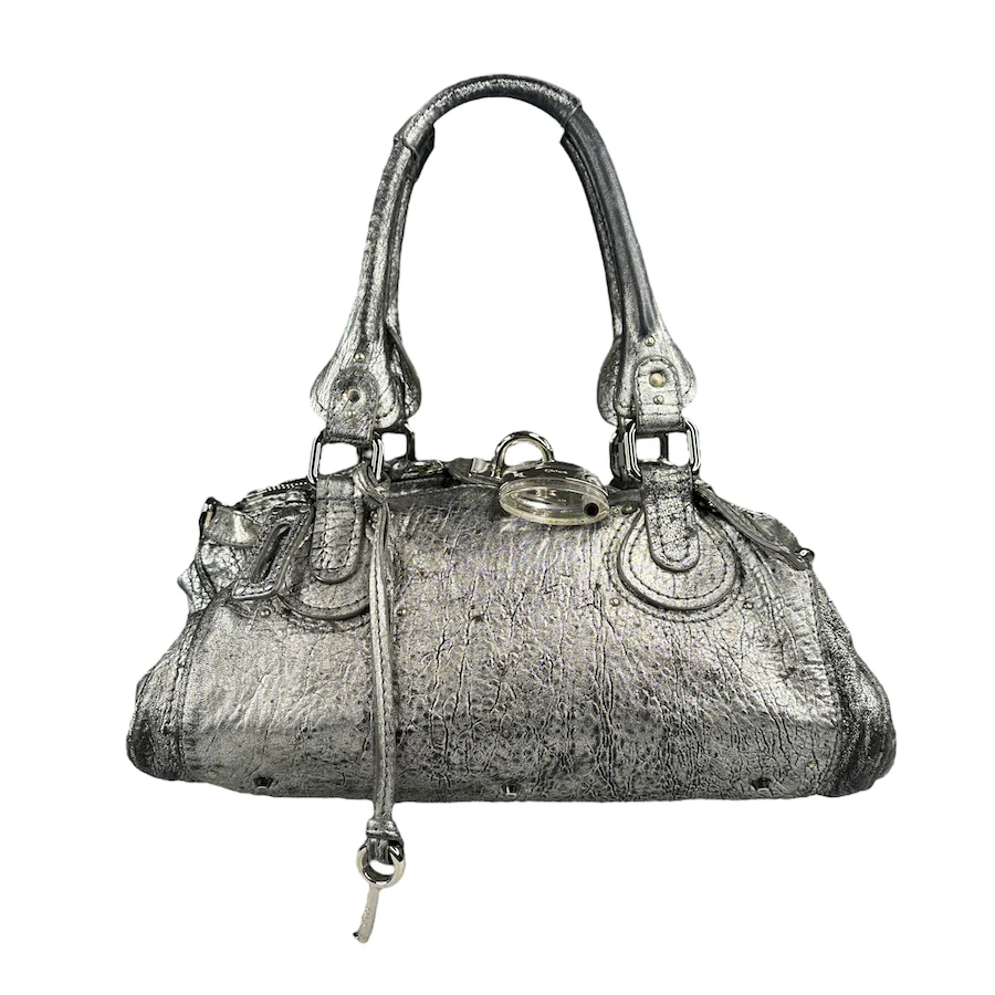 CHLOÉ SILVER PADDINGTON SHOULDER BAG