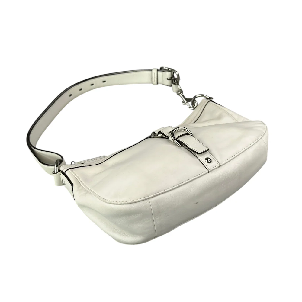 COACH BUCKLE DETAIL SHOULDER BAG - CREAM - Image 3