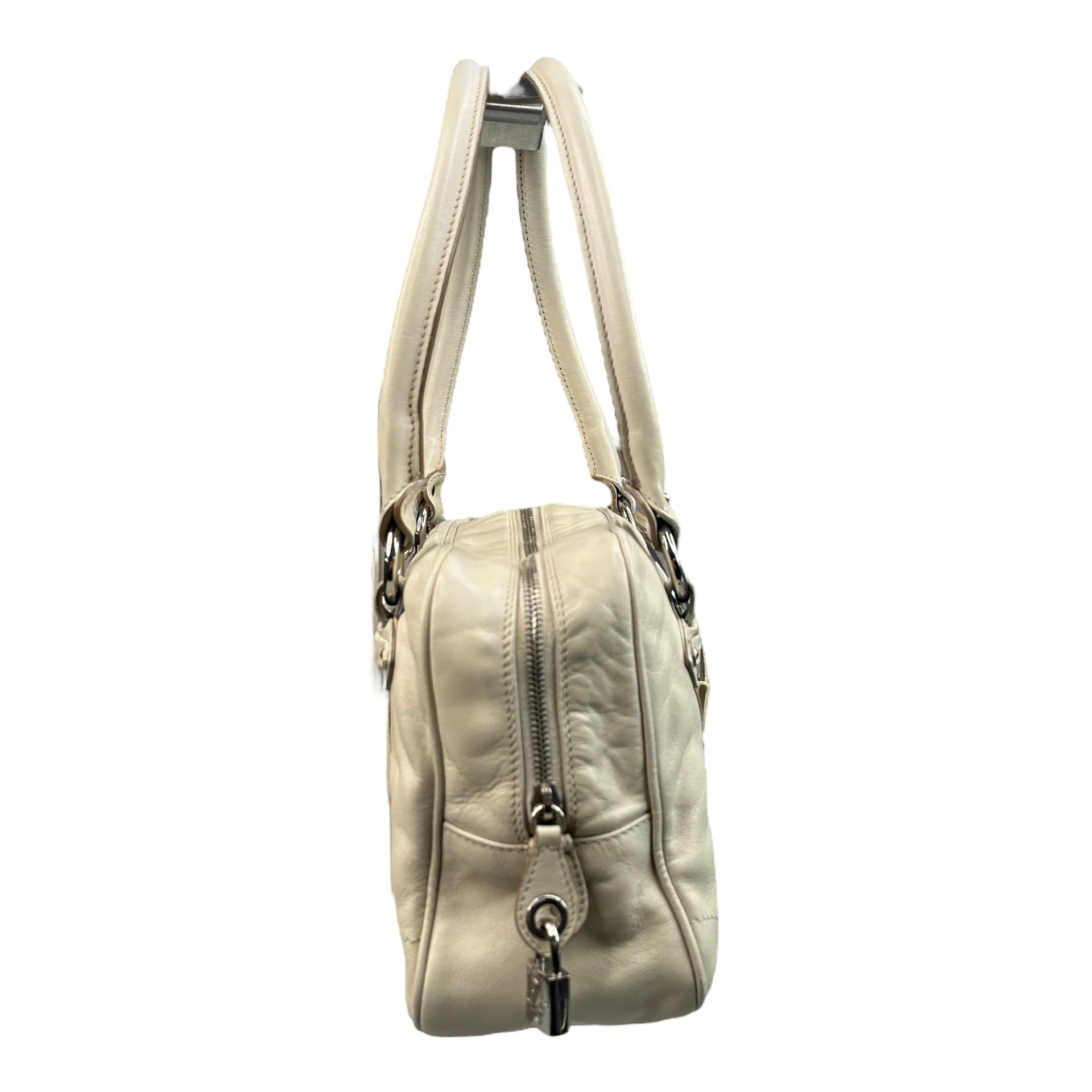 DIOR 2006 INITALS LEATHER TOP HANDLE TOTE BAG - CREAM - Image 3