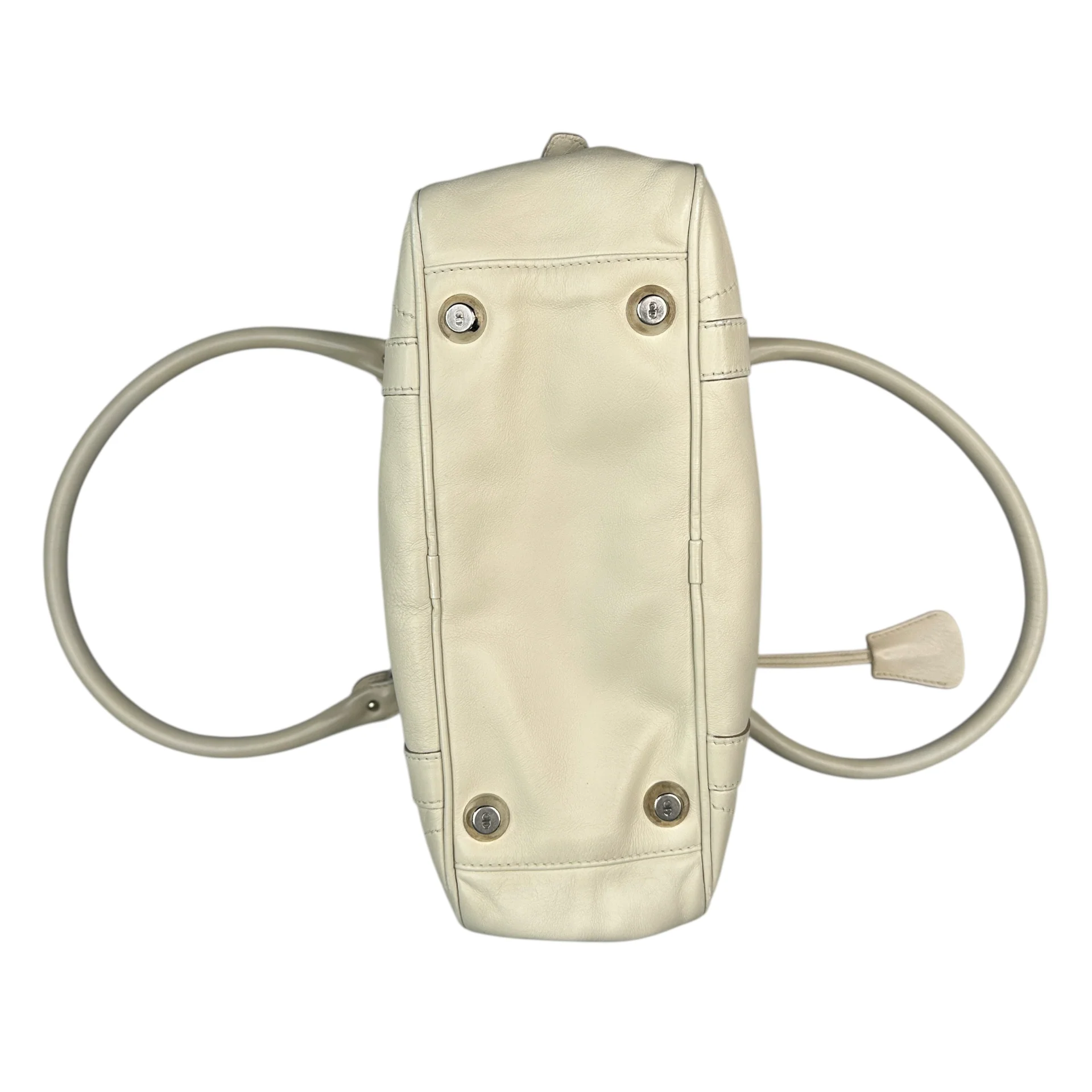 DIOR 2006 INITALS LEATHER TOP HANDLE TOTE BAG - CREAM - Image 5