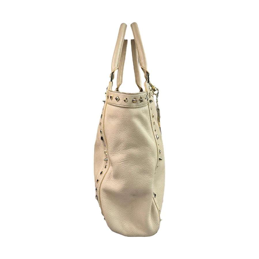 DKNY LEATHER TOTE BAG - CREAM - Image 3