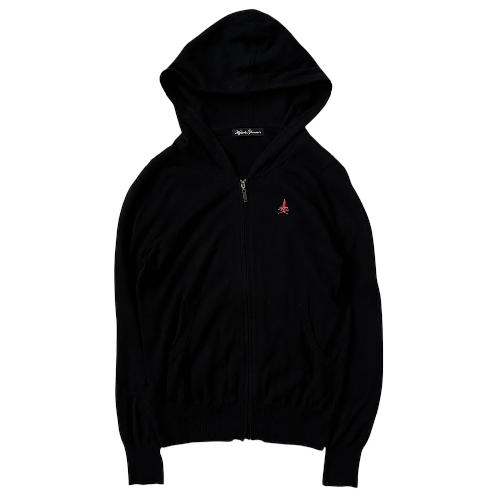 HYSTERIC GLAMOUR 'VIP CLUB' ZIP HOODIE - BLACK/PINK - Image 2