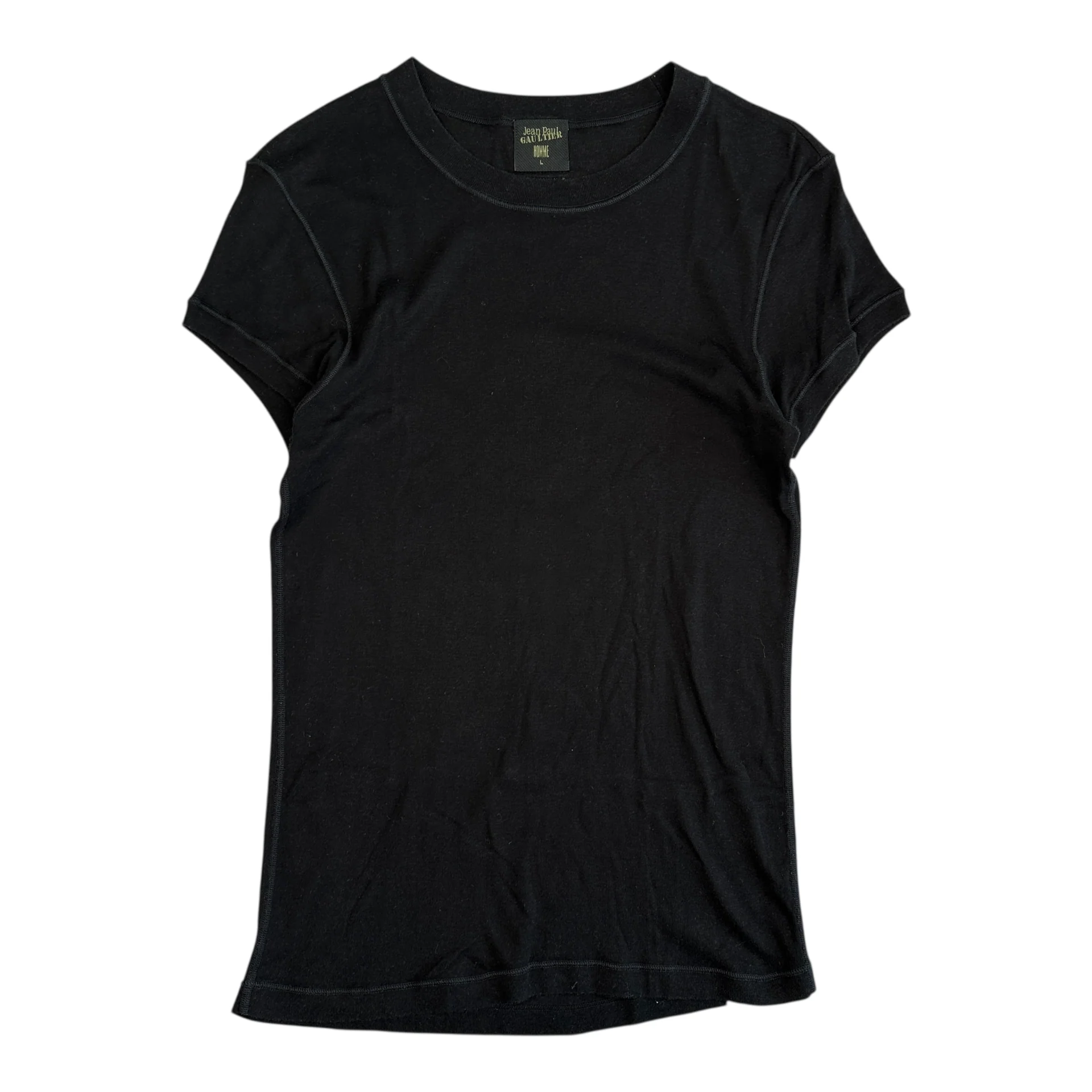 (L) JEAN PAUL GAUTIER HOMME FITTED T-SHIRT - BLACK