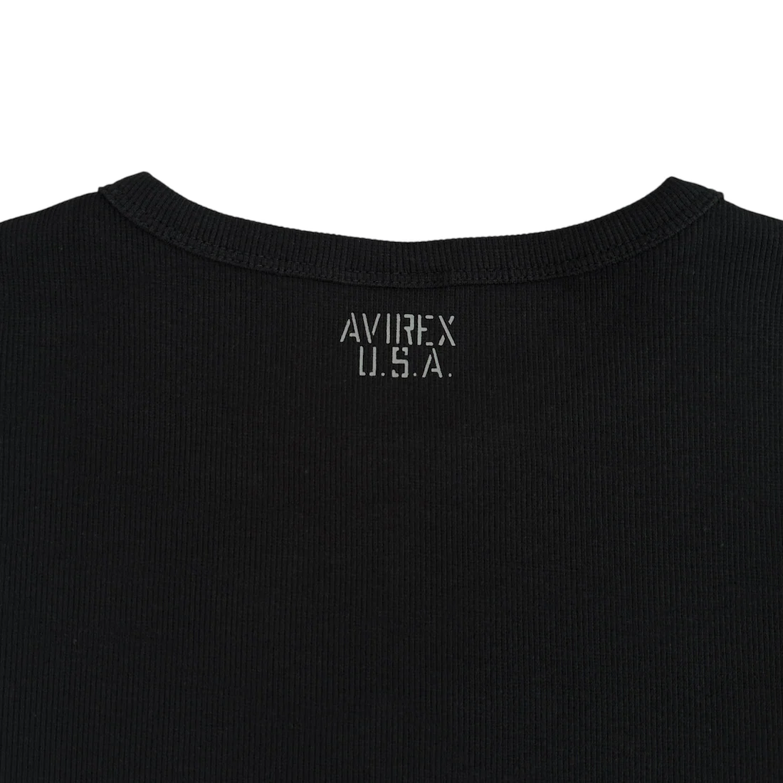 (NEW) AVIREX RIBBED EVERY DAY SHORT SLEEVE T-SHIRT - BLACK - Image 5