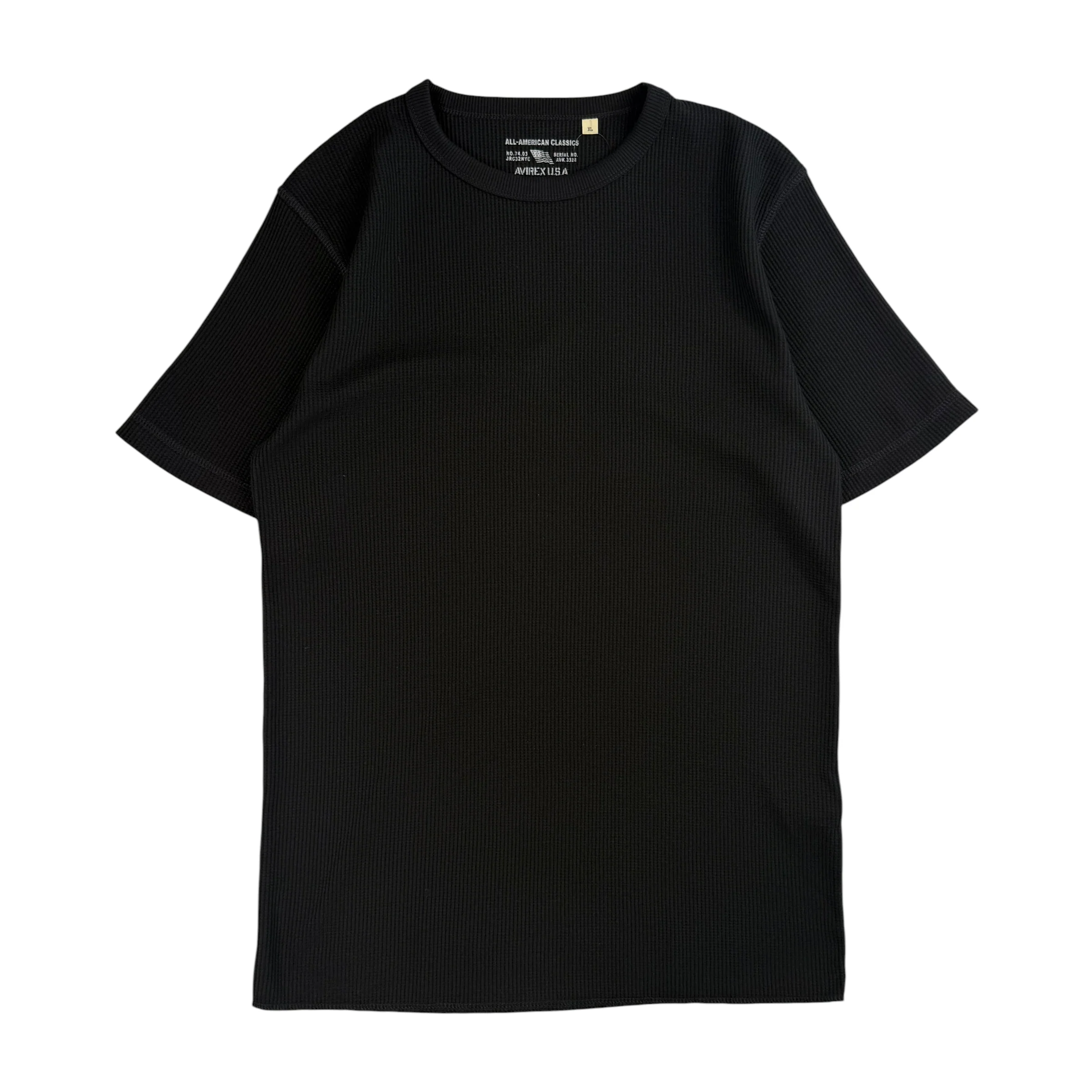 (NEW) AVIREX EVERYDAY WAFFLE SHORT SLEEVE T-SHIRT - BLACK
