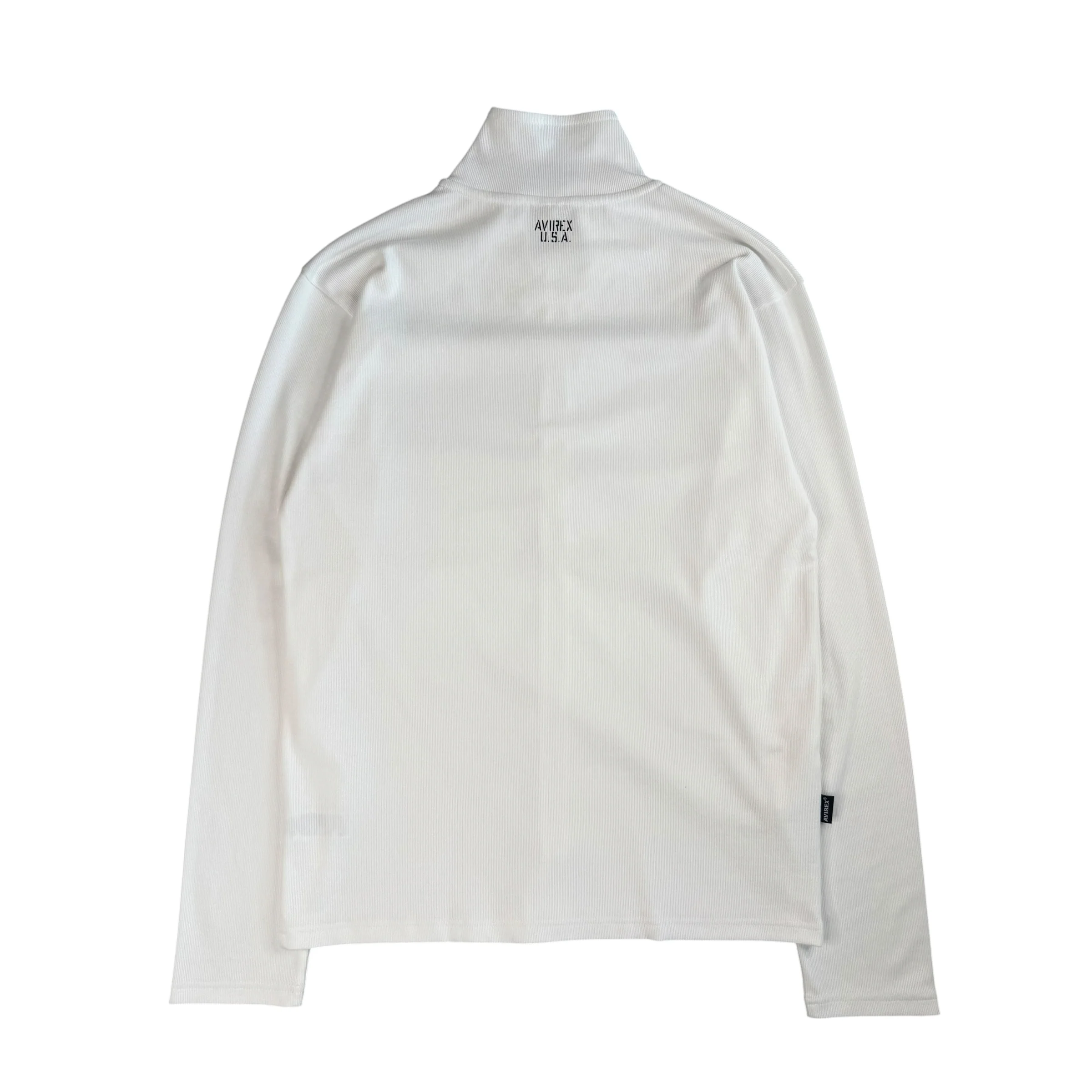(NEW) AVIREX RIBBED EVERY DAY ZIP UP - WHITE - Image 2