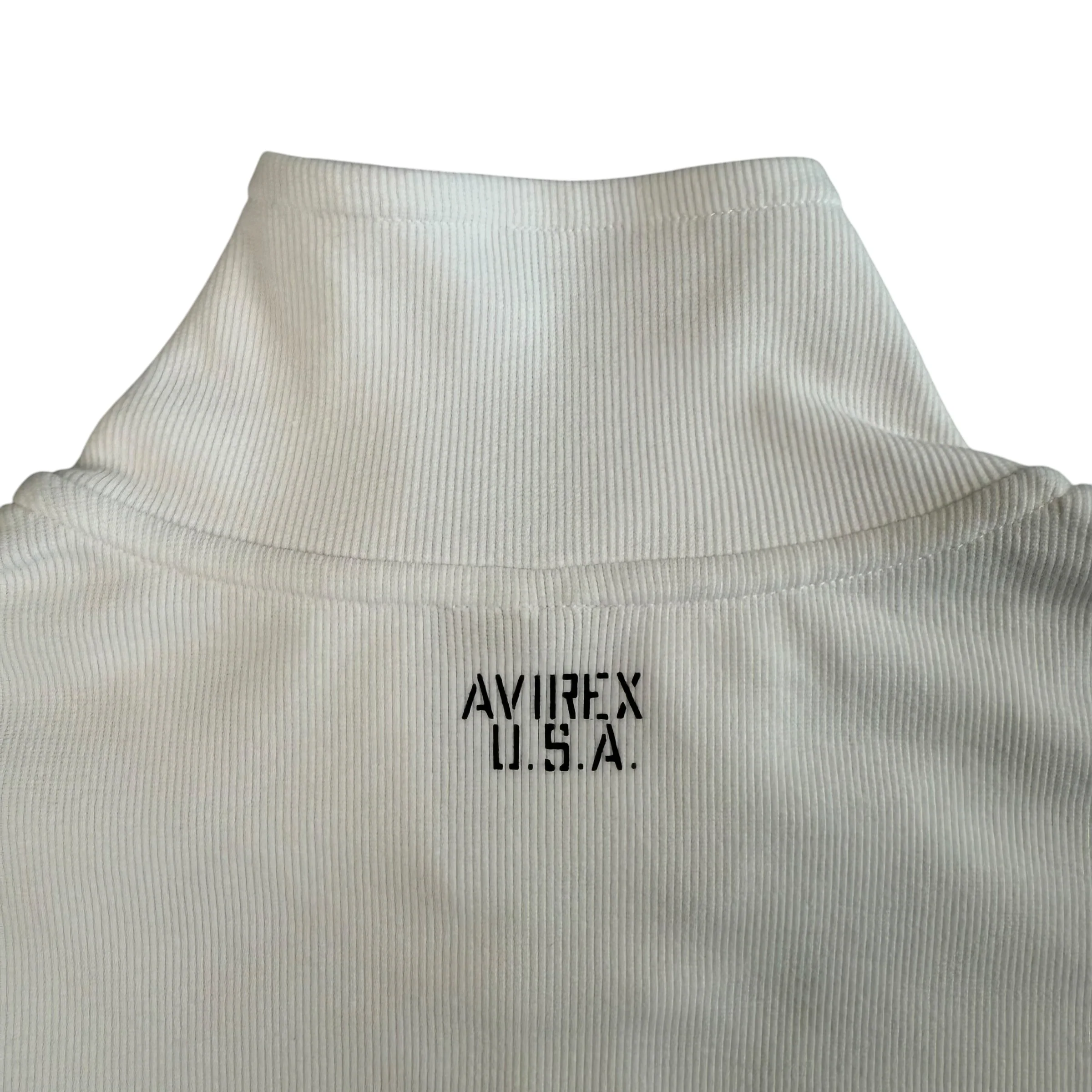 (NEW) AVIREX RIBBED EVERY DAY ZIP UP - WHITE - Image 5