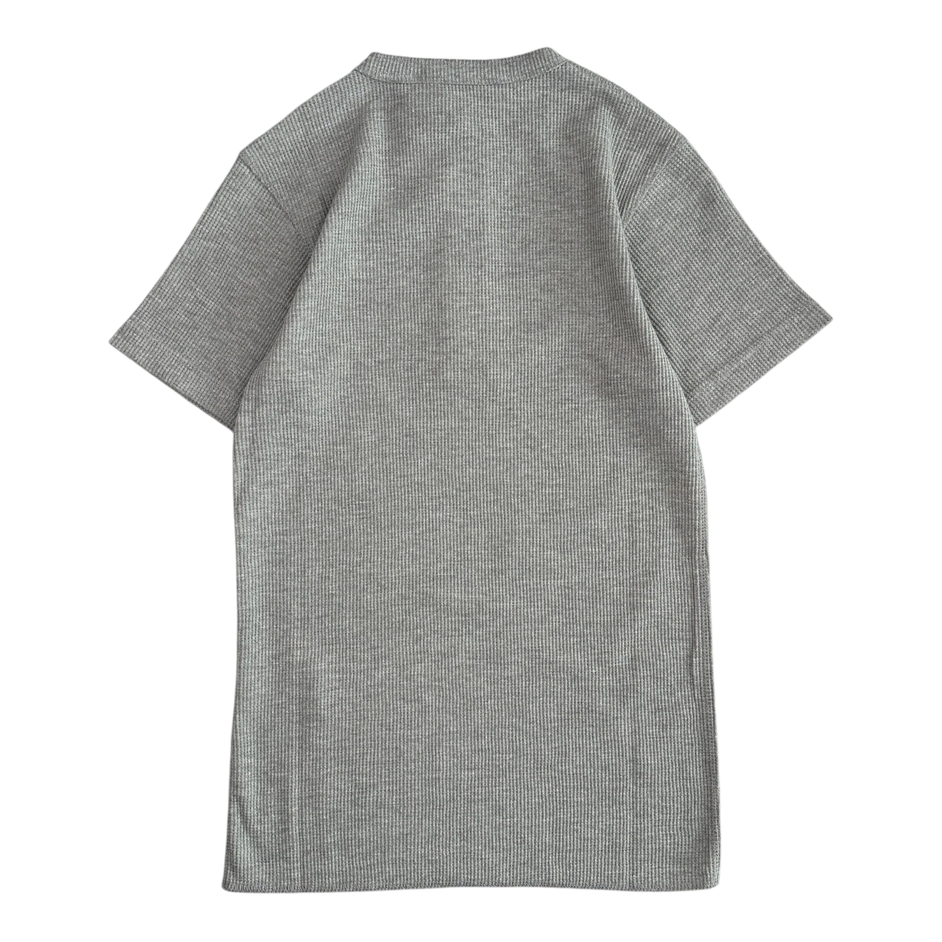 (NEW) AVIREX WAFFLE HENLEY SHORT SLEEVE TOP - HEATHER GREY - Image 3