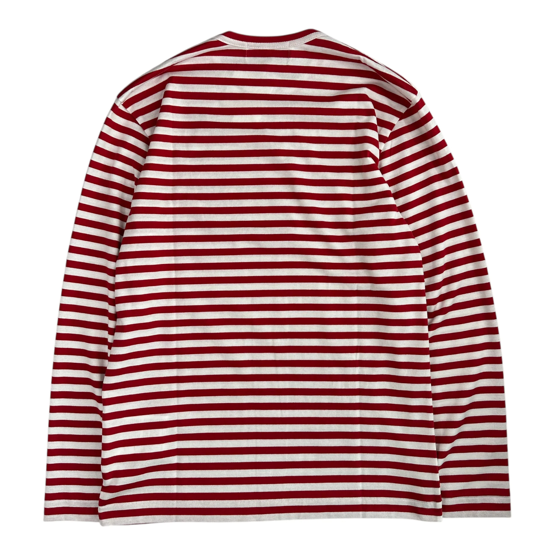 (NEW) COMME DES GARCONS STRIPED LONG SLEEVE - RED / WHITE - Image 3