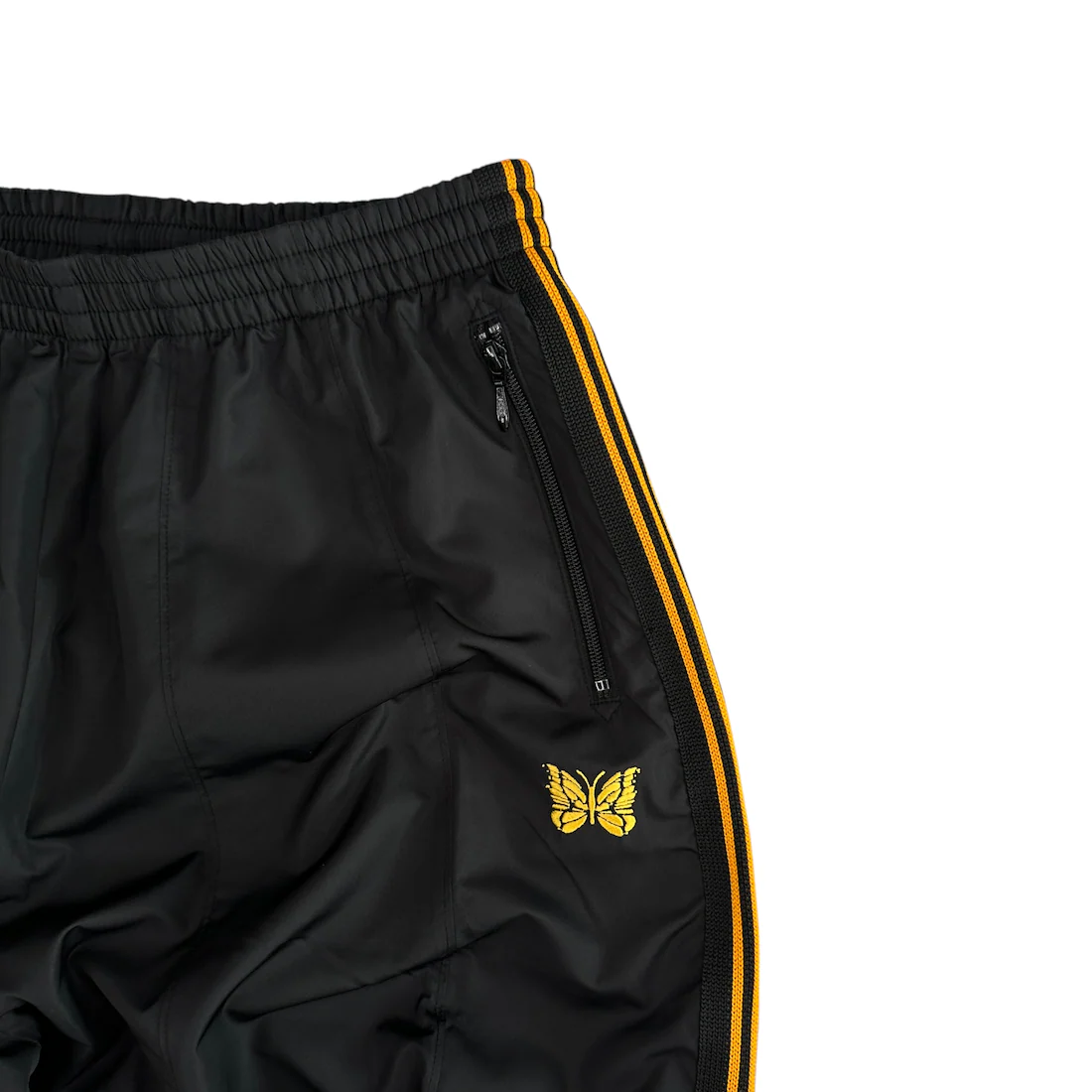 (NEW) NEEDLES NYLON H.D TRACK PANTS - BLACK / ORANGE - Image 4