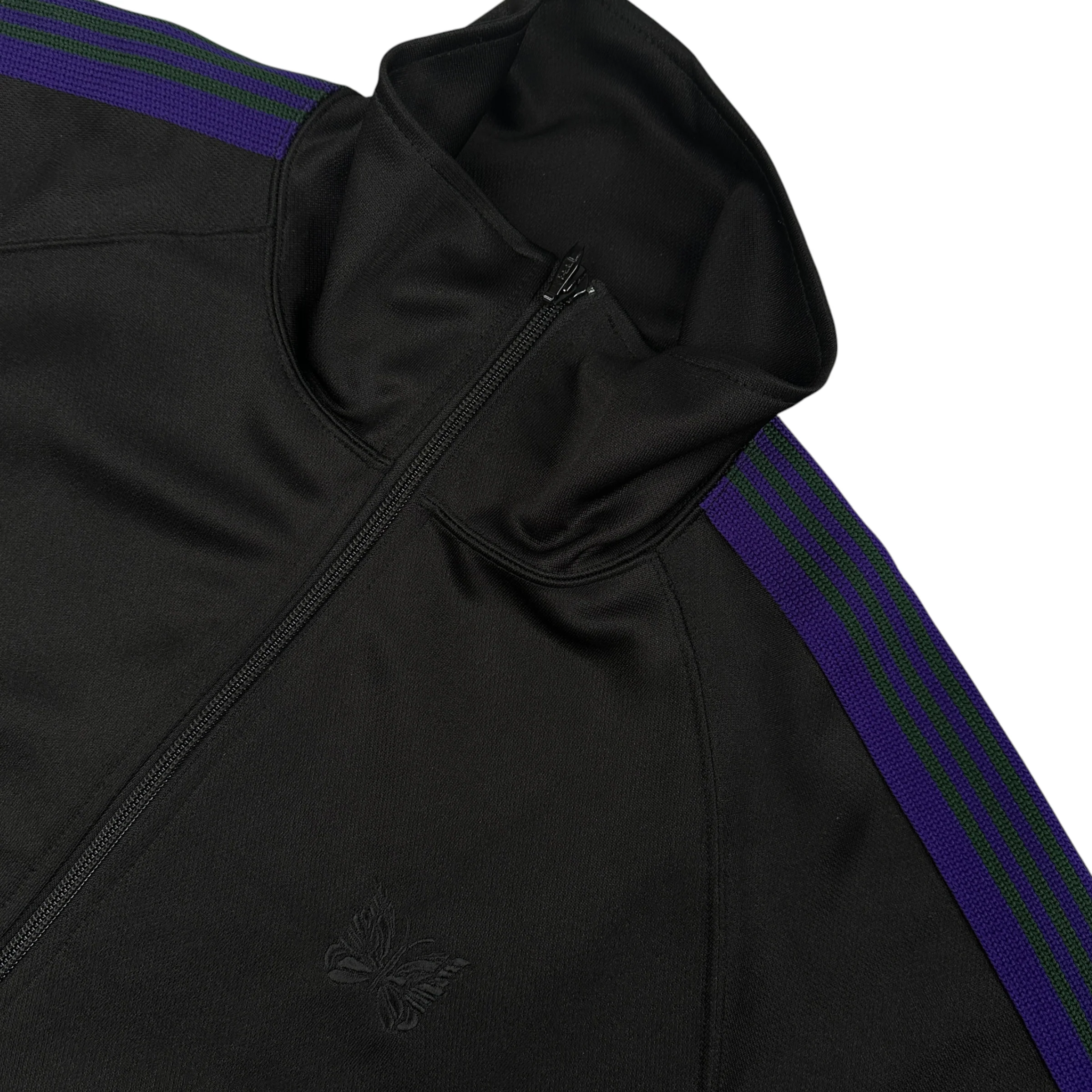 (NEW) NEEDLES POLY SMOOTH TRACK JACKET - BLACK / PURPLE / GREEN - Image 3