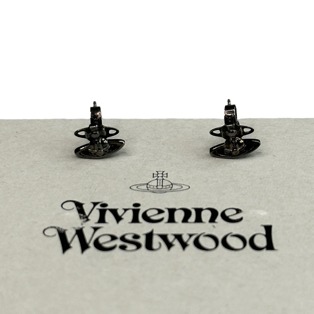 (NEW) VIVIENNE WESTWOOD LORELI STUD EARRINGS - RUTHENIUM (BRASS) - Image 4