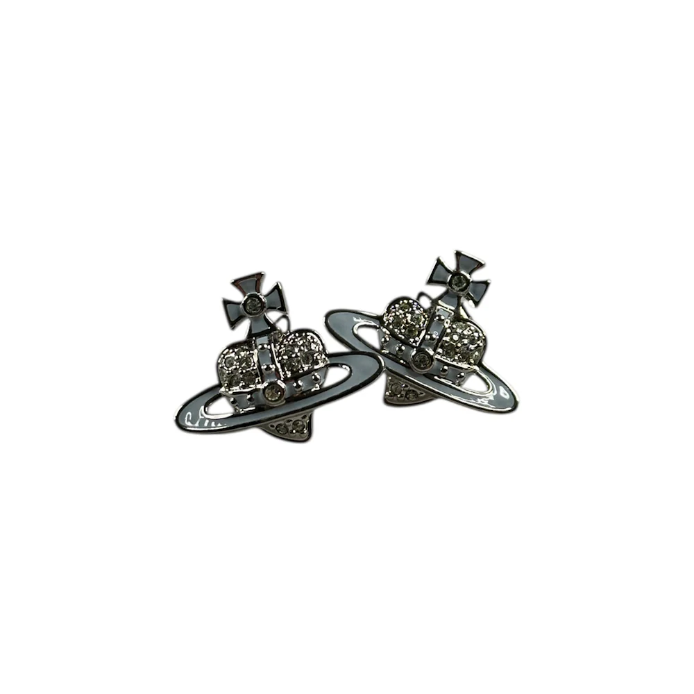 (NEW) VIVIENNE WESTWOOD REVERSE HEART EARRINGS - BLUE