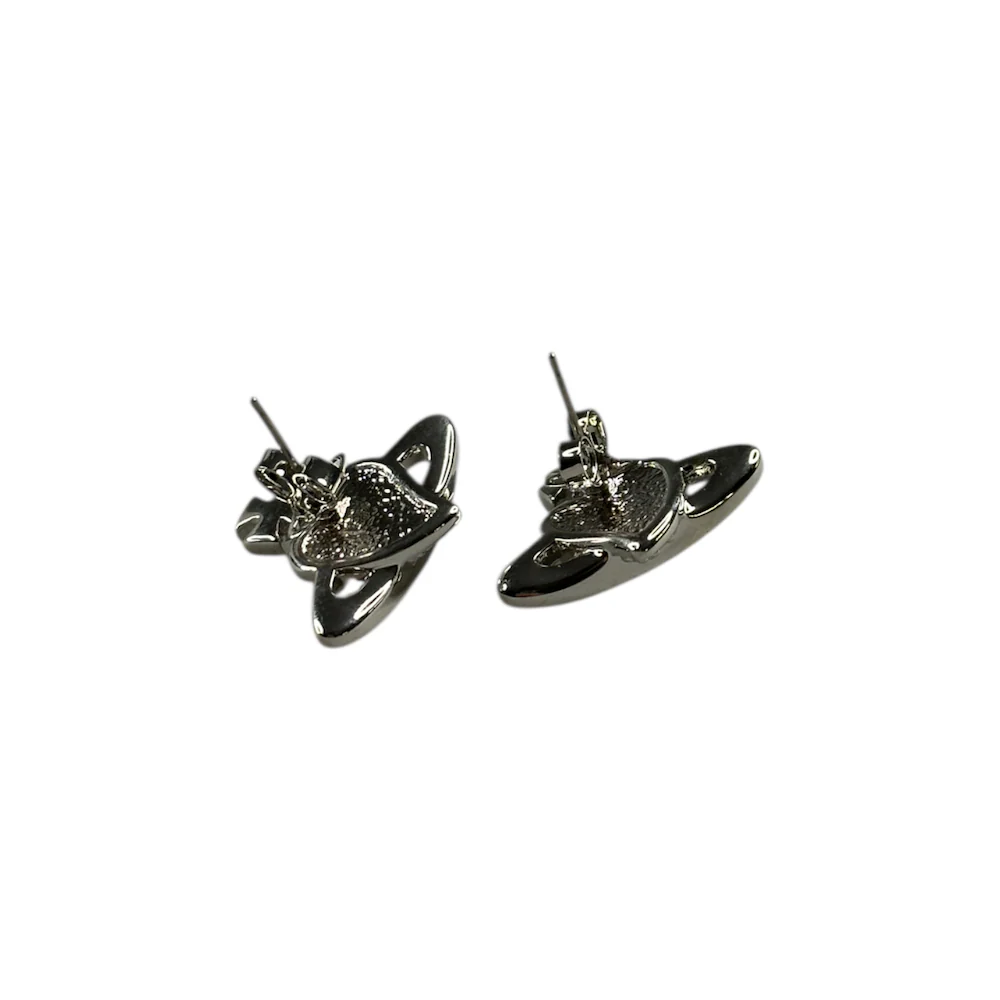 (NEW) VIVIENNE WESTWOOD REVERSE HEART EARRINGS - BLUE - Image 2