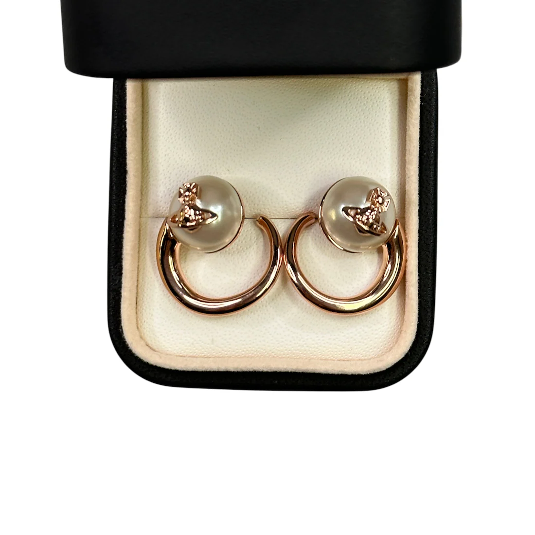 (NEW) VIVIENNE WESTWOOD CAROLA EARRINGS - PINK GOLD (BRASS) - Image 2