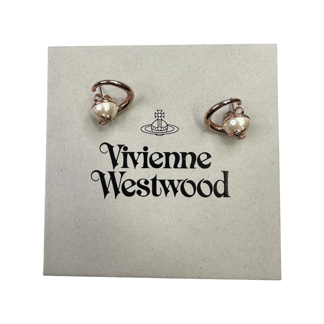 (NEW) VIVIENNE WESTWOOD CAROLA EARRINGS - PINK GOLD (BRASS) - Image 3