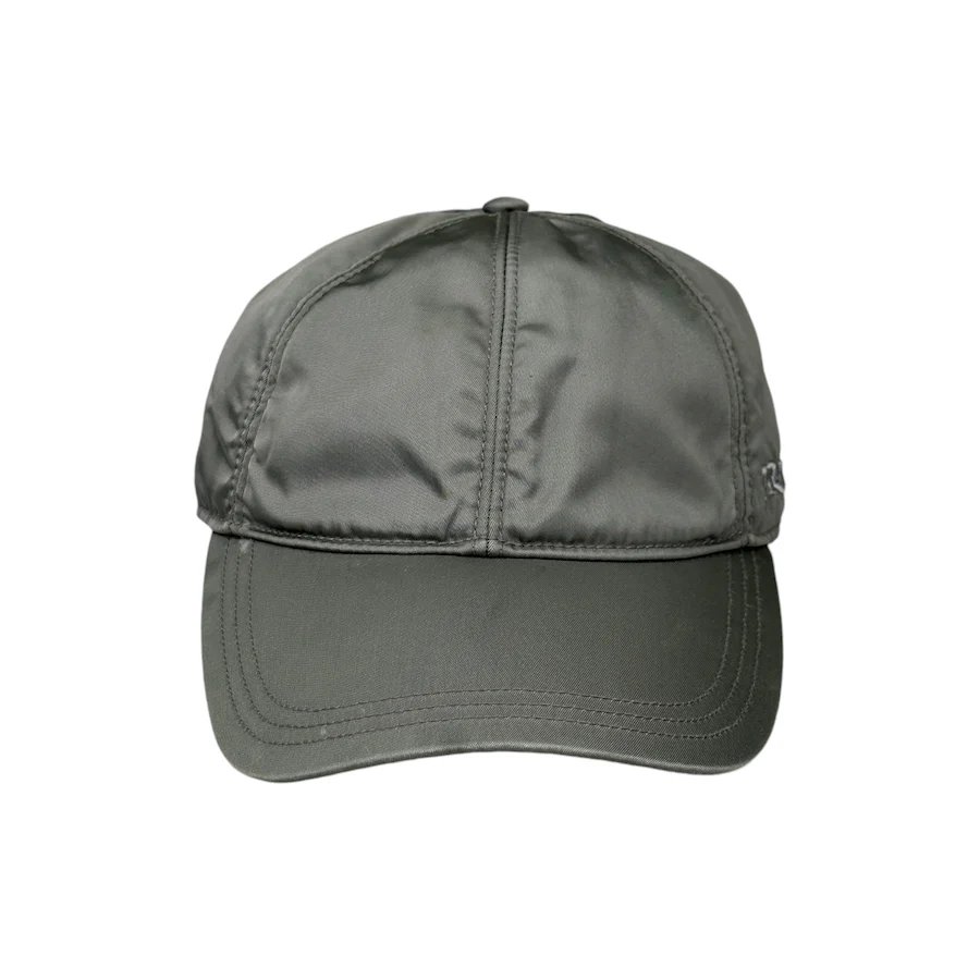 PRADA EMBROIDERED LOGO SILVER-GREY NYLON CAP GDF94 - Image 2