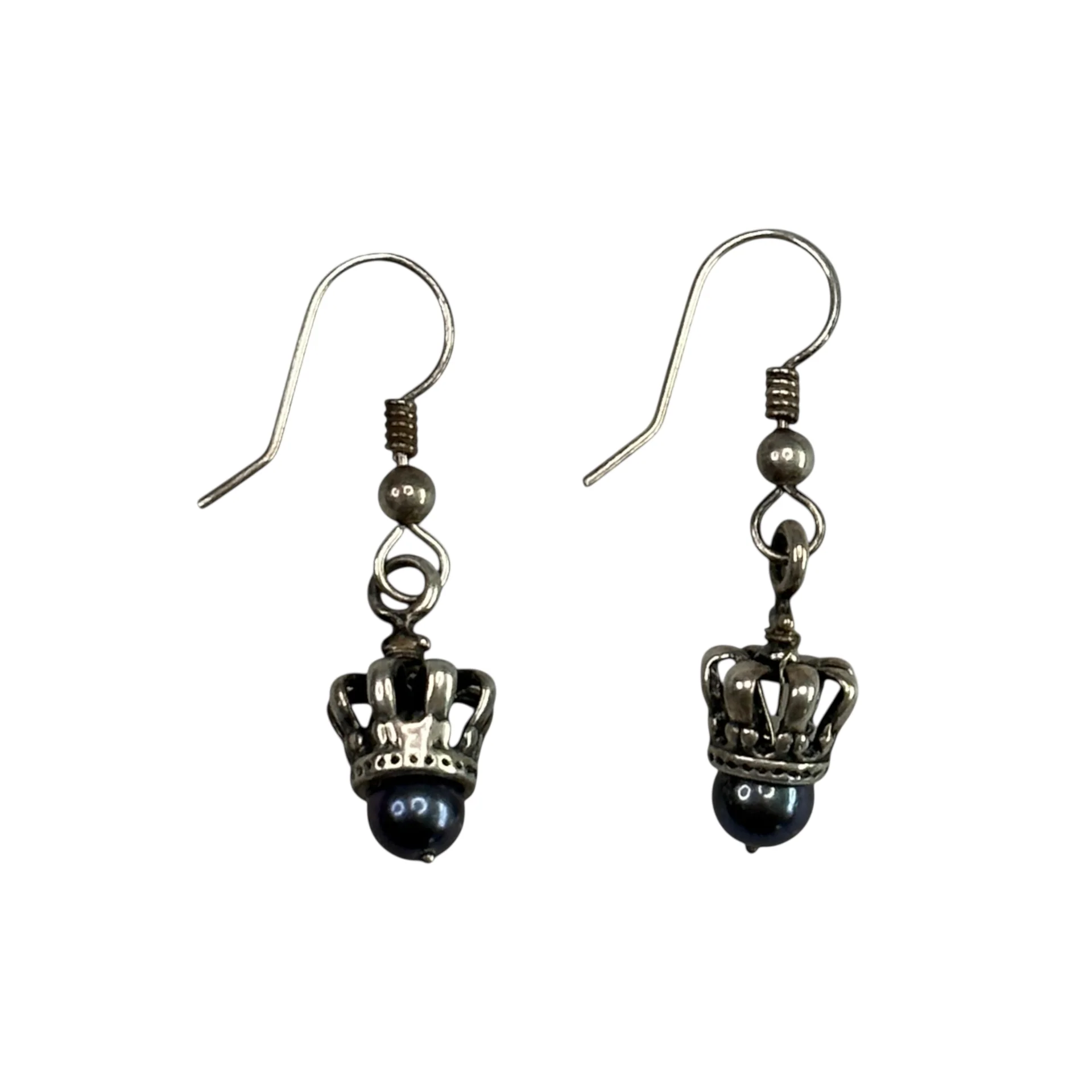 ROYAL ORDER CROWN EARRINGS - 925 SILVER - Image 2
