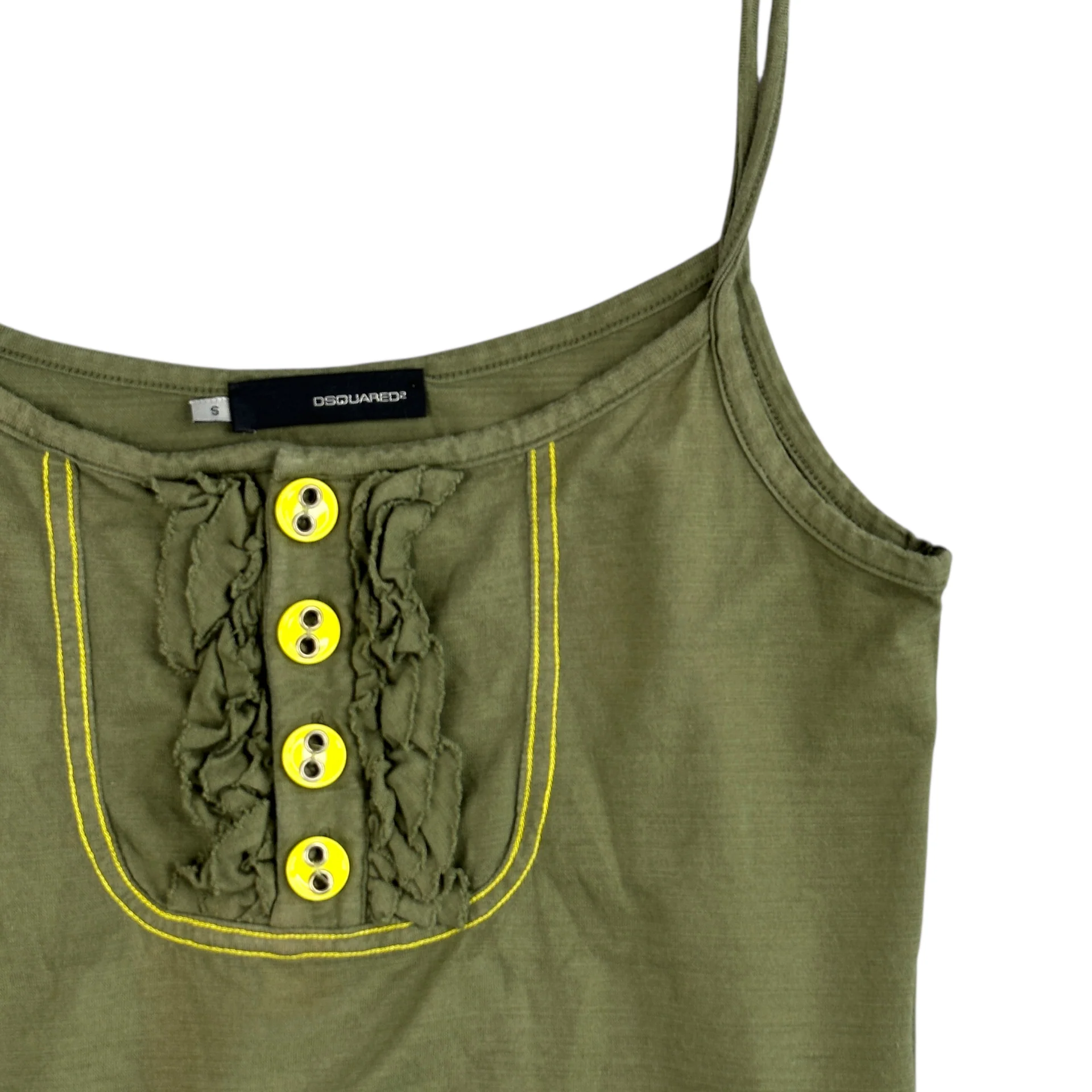 (S) DSQUARED2 BUTTON UP CAMI TANK - GREEN - Image 3