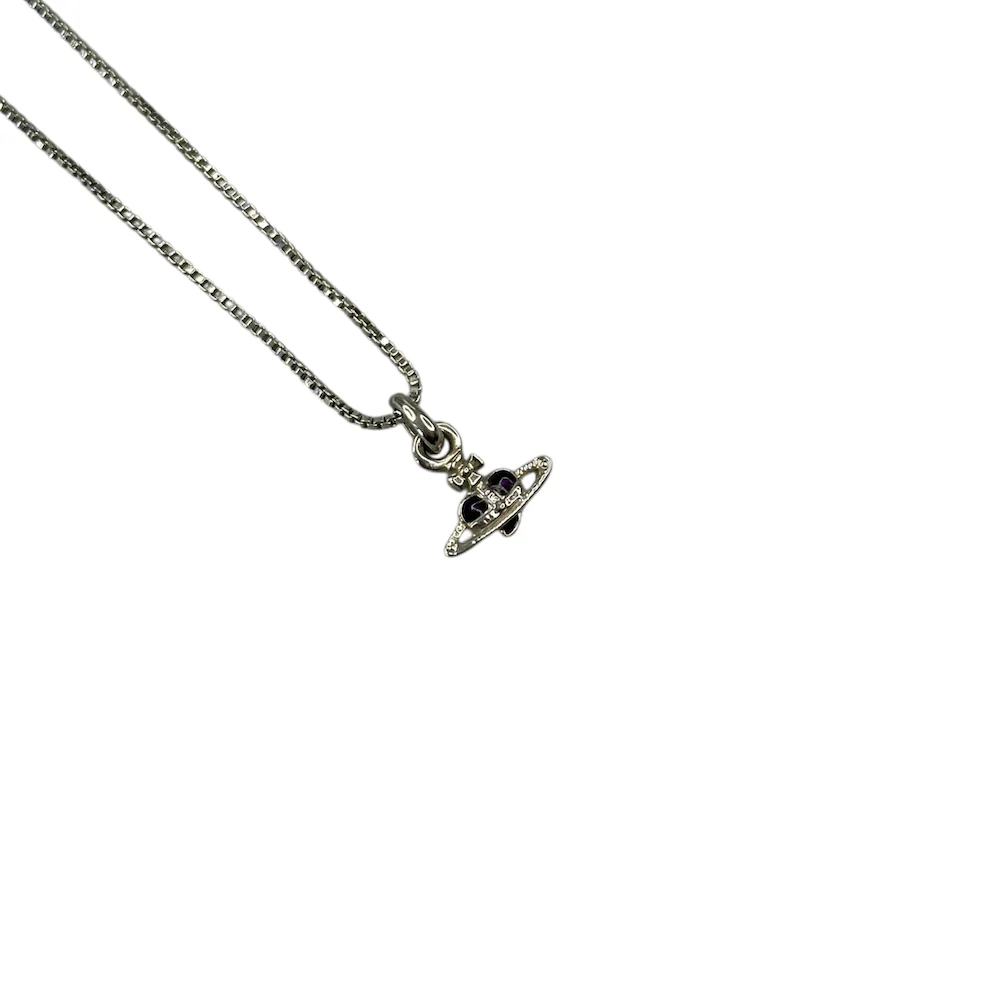 VIVIENNE WESTWOOD MICRO HEART NECKLACE - PURPLE