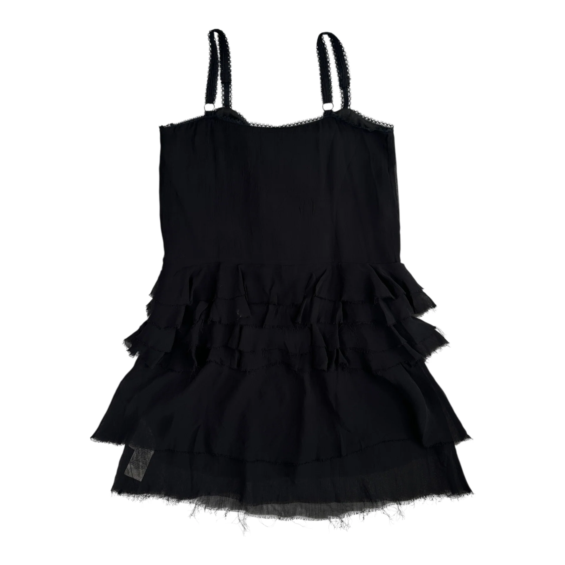 (XS) DIESEL FRILLED SLEEVELESS TOP - BLACK - Image 2