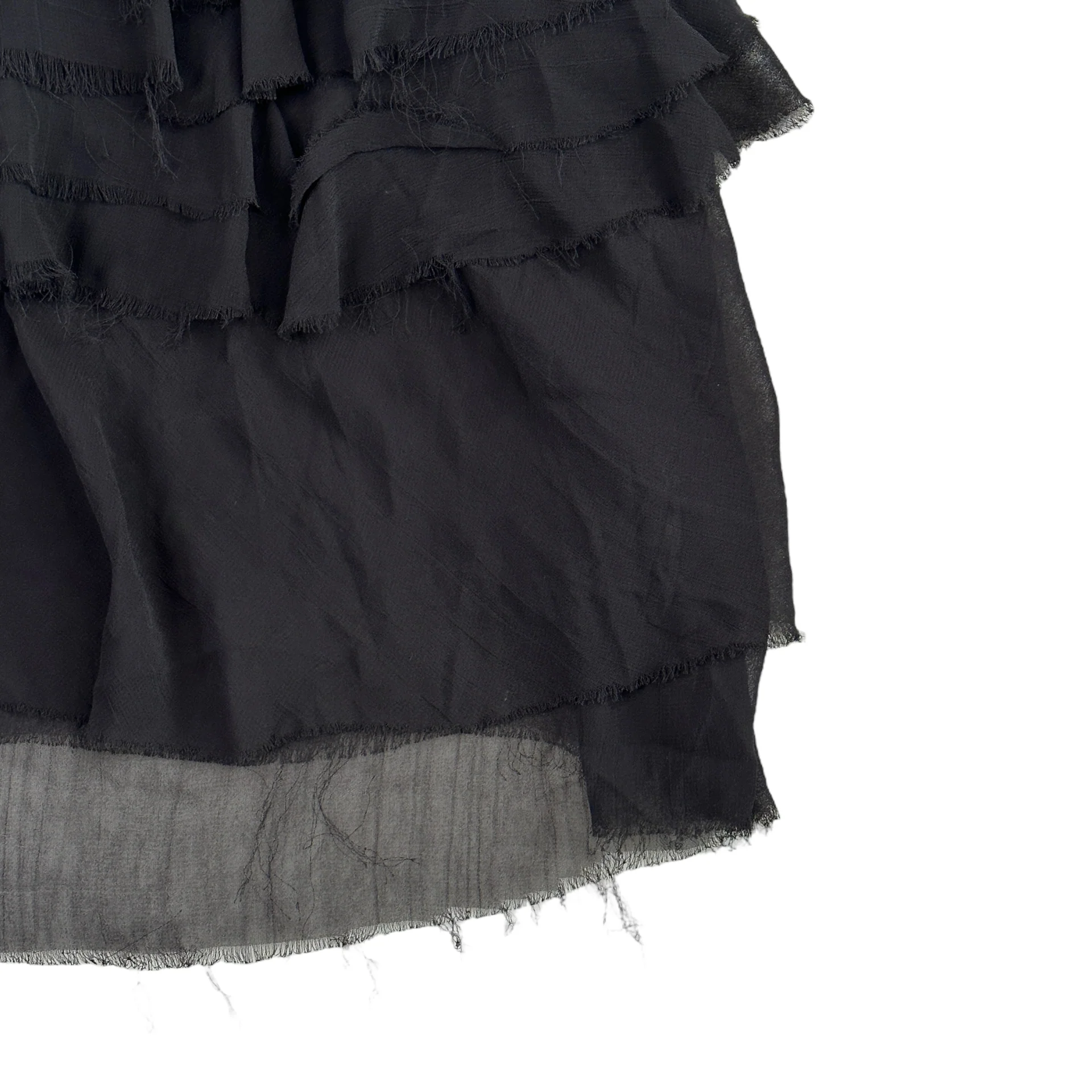(XS) DIESEL FRILLED SLEEVELESS TOP - BLACK - Image 4
