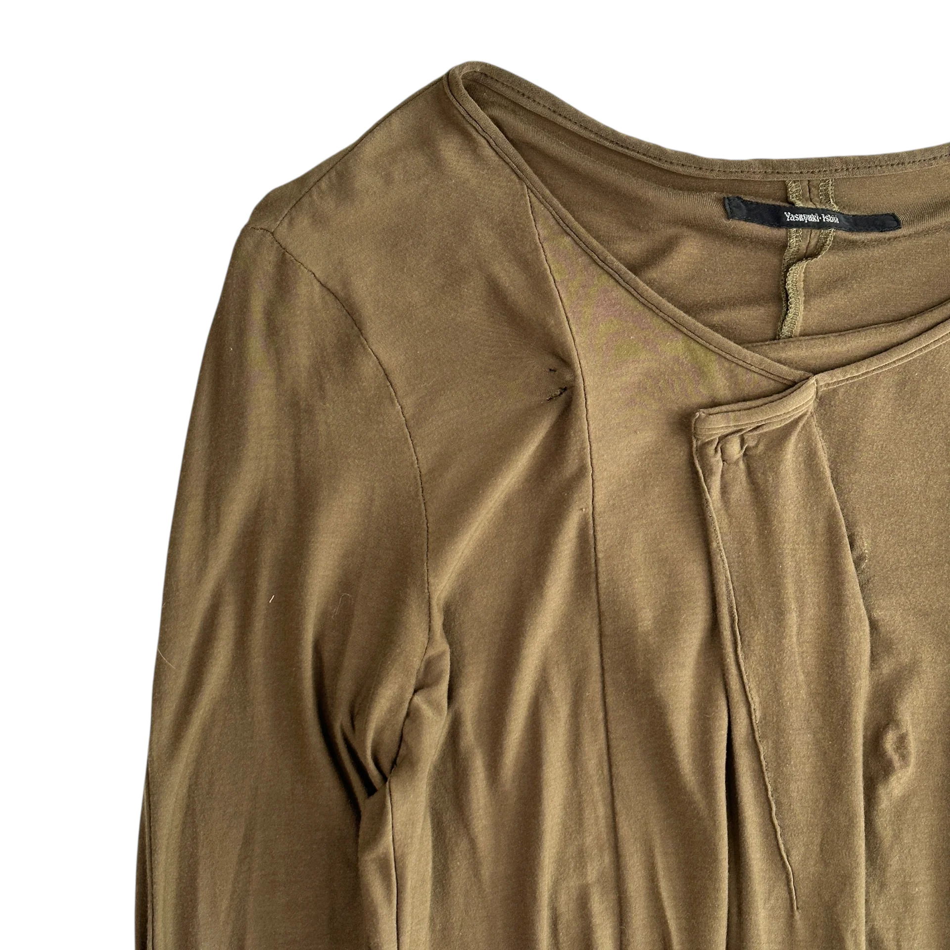 YASUYUKI ISHII BUTTON LONG SLEEVE TOP - GREEN - Image 3